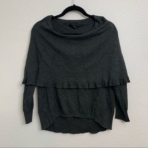 Central Park West Charcoal Gray Cape Sweater